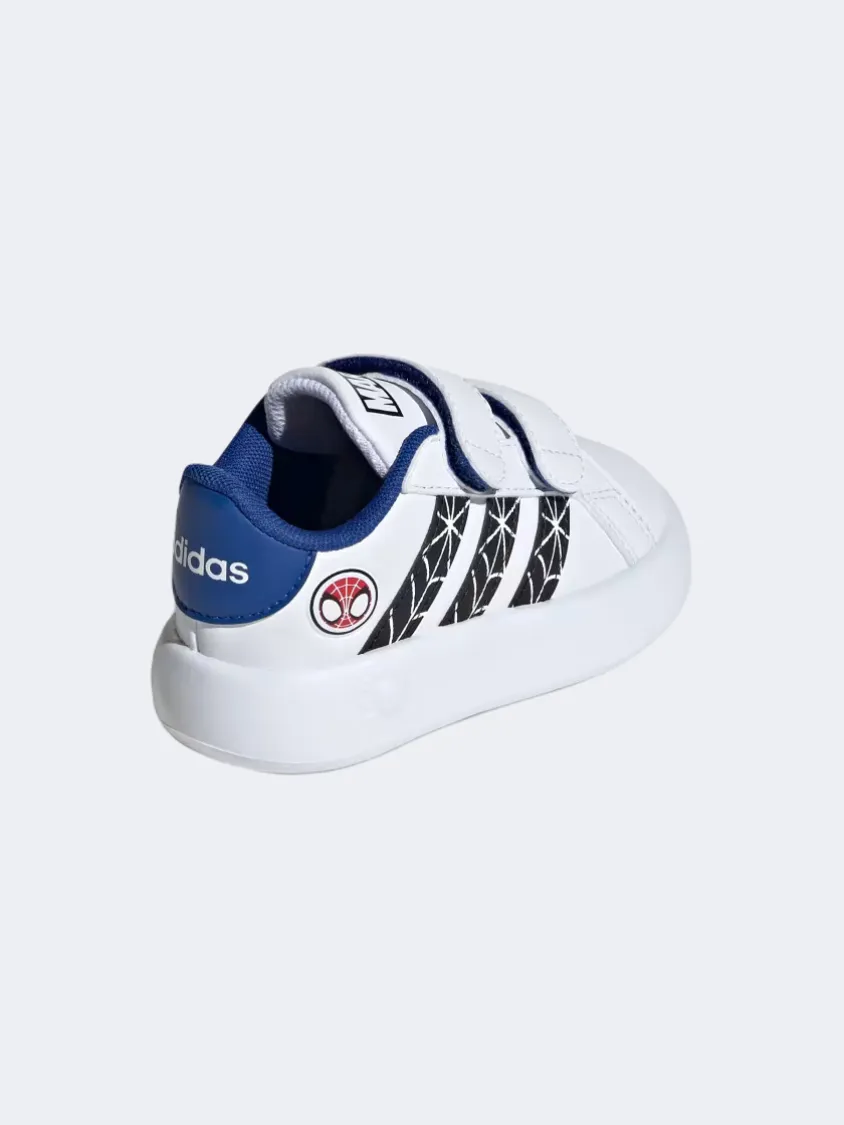 Adidas Marvel Spider Man Grand Court Infant-Boys Sportswear Shoes White/Black/Blue