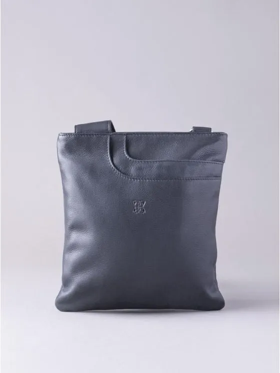 Allerdale Leather Cross Body Bag in Navy