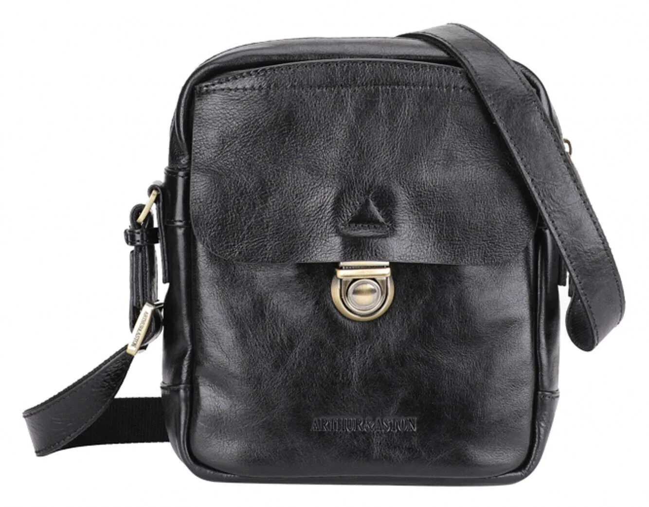 Arthur and Aston black leather cross bag \2318-05\