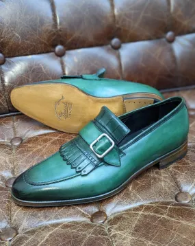 Ascot Golf Tassel Loafer - Green Semi Crocodile, UK 8