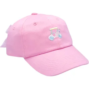 Bits & Bows Rainbow Golf Cart Bow Baseball Hat, Pink