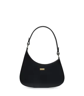 Black leather shoulder bag