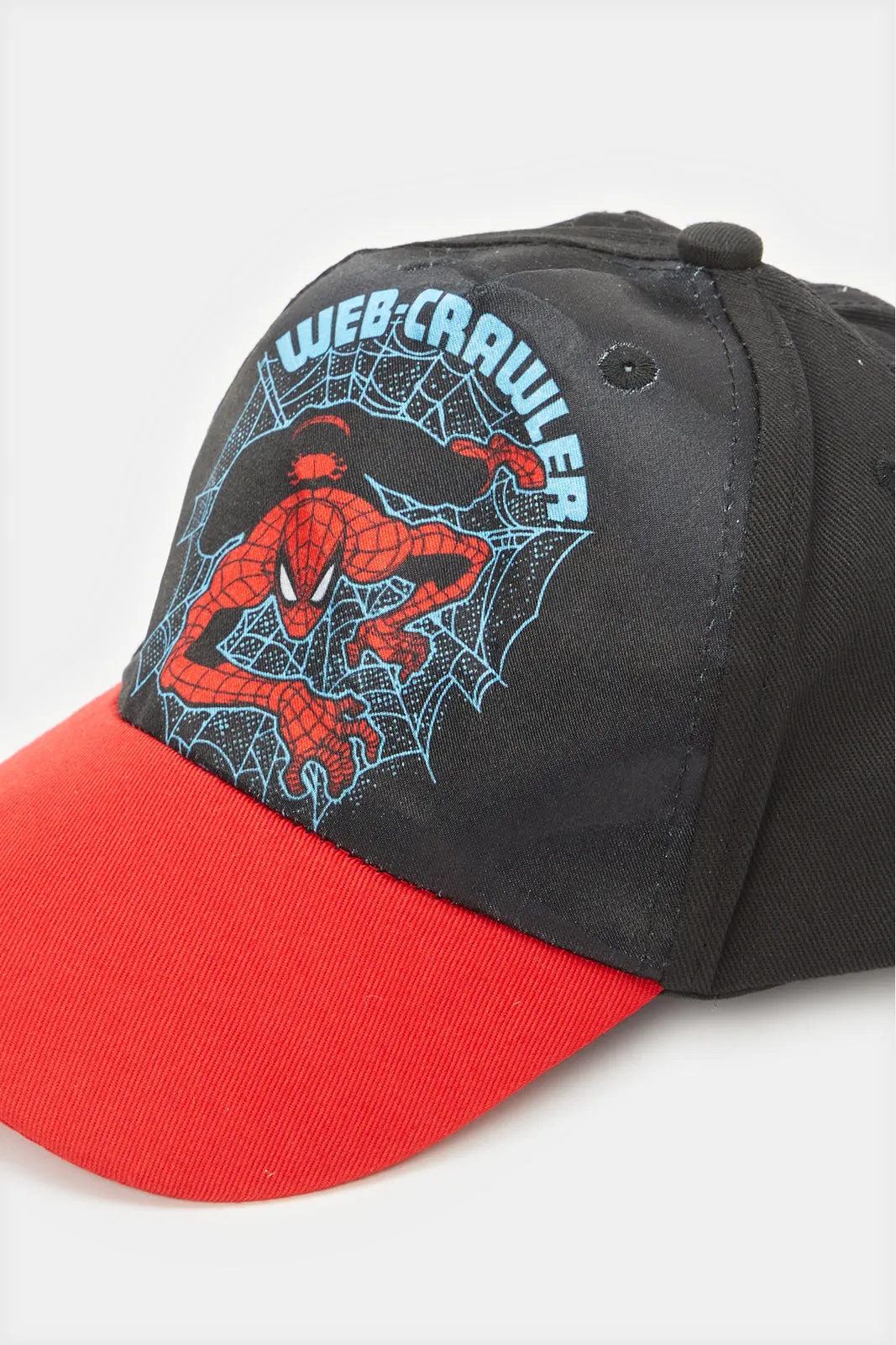 Boys Black And Red Spider-man Cap