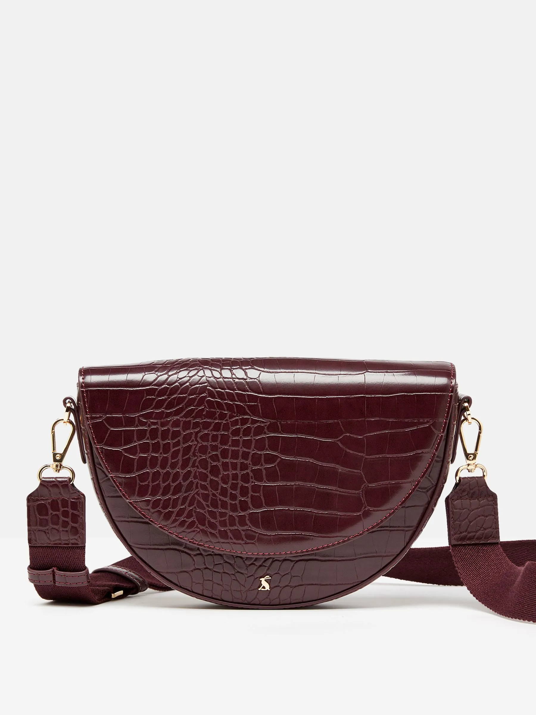 Burgundy Red Half Moon Cross Body Bag