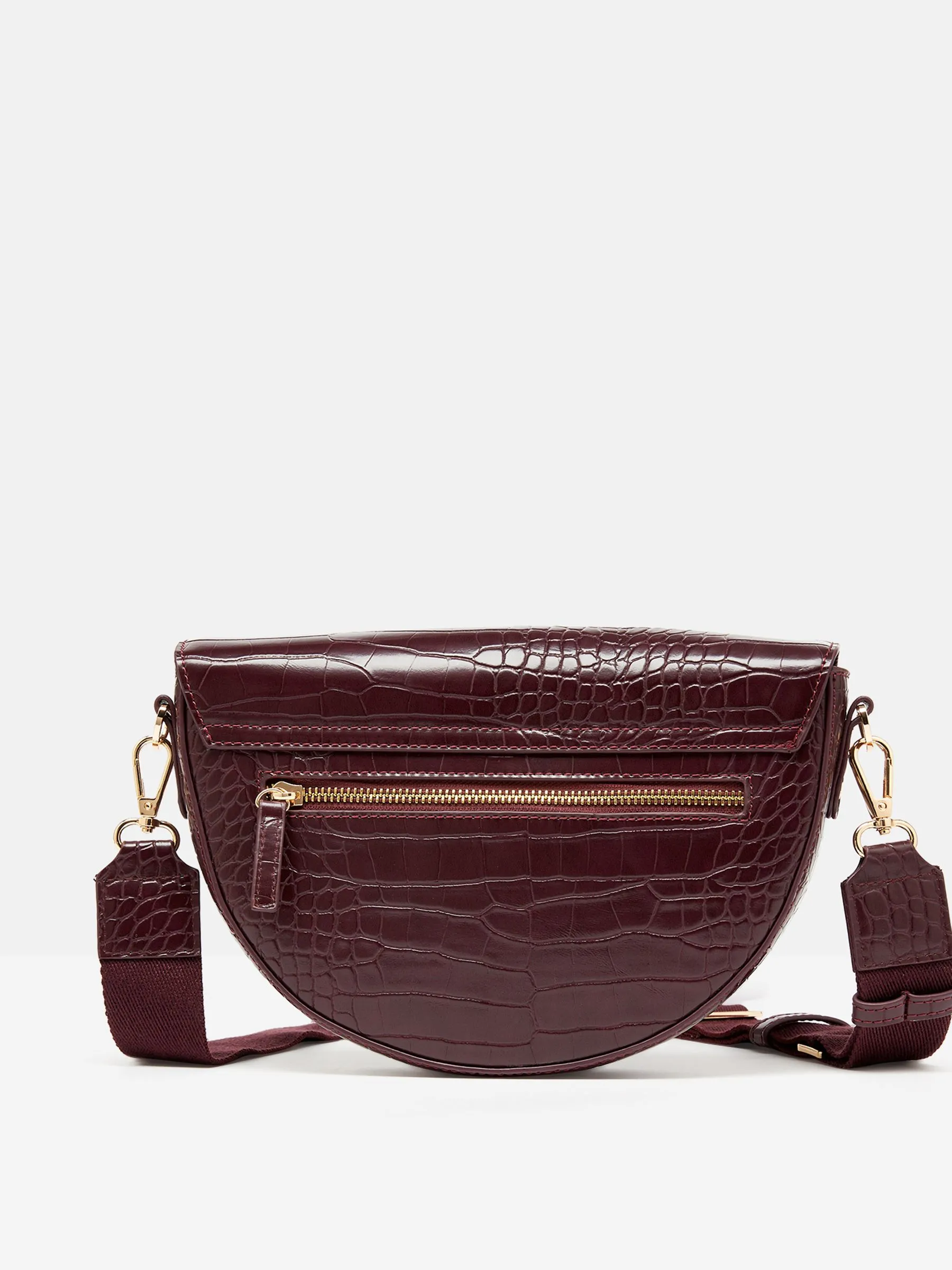 Burgundy Red Half Moon Cross Body Bag