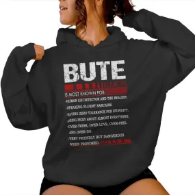 Bute Name Facts Last Name Bute Name Facts Family Name Women Hoodie