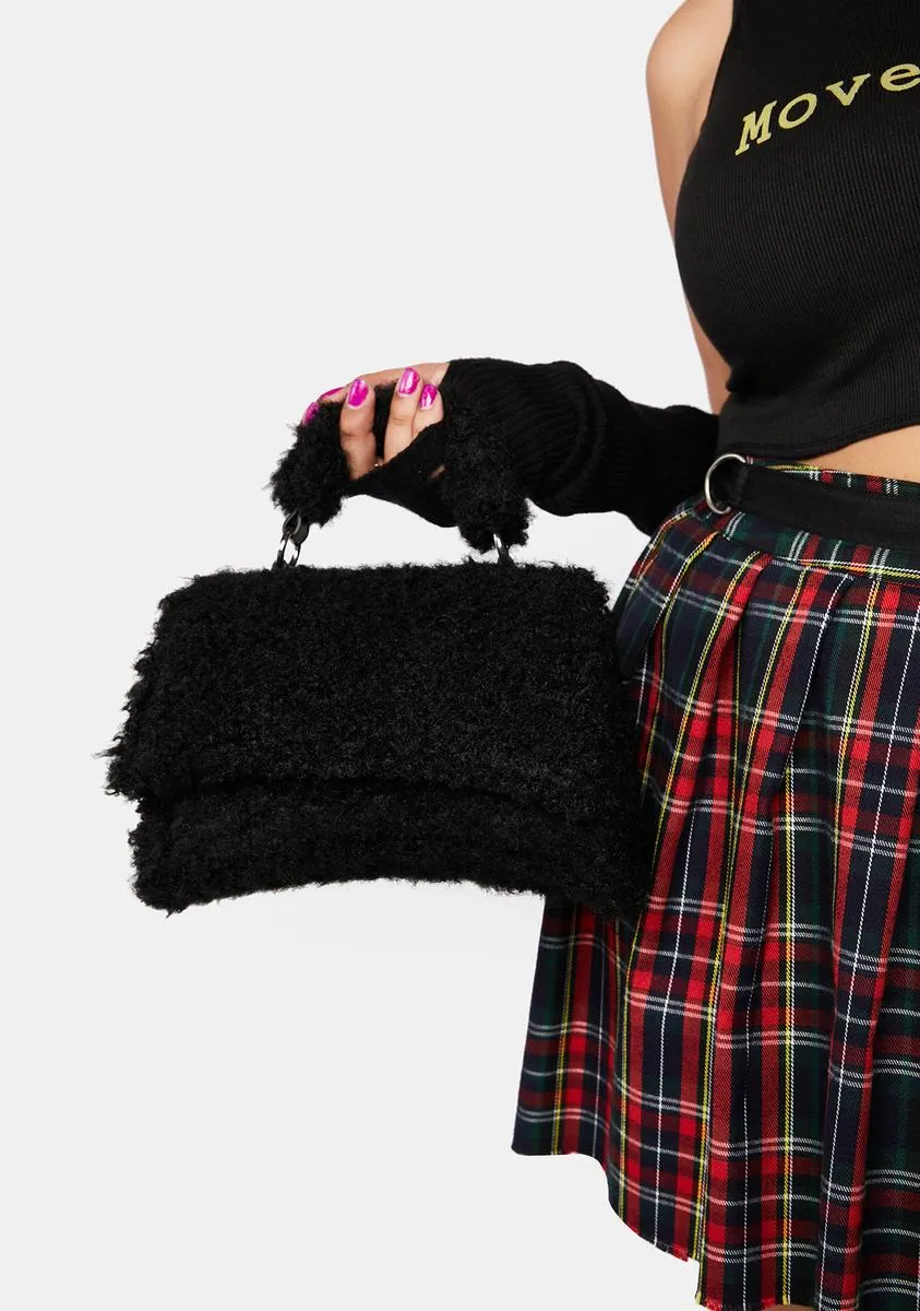 Central Black Teddy Shoulder Bag-