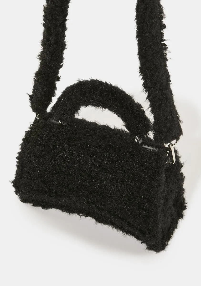 Central Black Teddy Shoulder Bag-