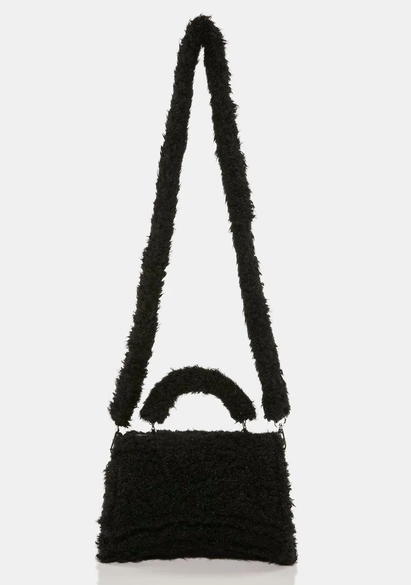 Central Black Teddy Shoulder Bag-