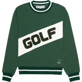 Ellsworth + Ivey Women's Retro Golf Clubs Crewneck Sweatshirt, Green