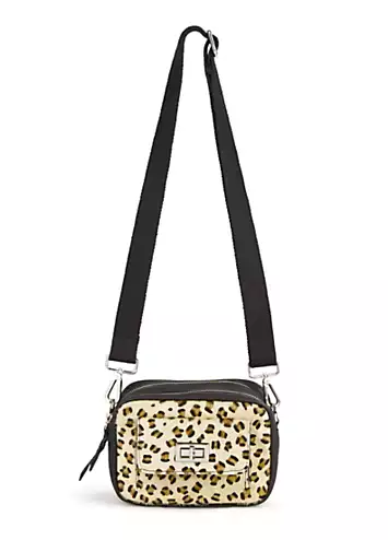 Freemans Black Leopard Cross Body Bag | Kaleidoscope