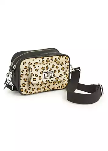 Freemans Black Leopard Cross Body Bag | Kaleidoscope