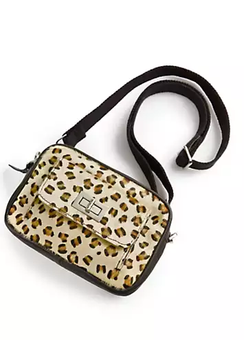 Freemans Black Leopard Cross Body Bag | Kaleidoscope