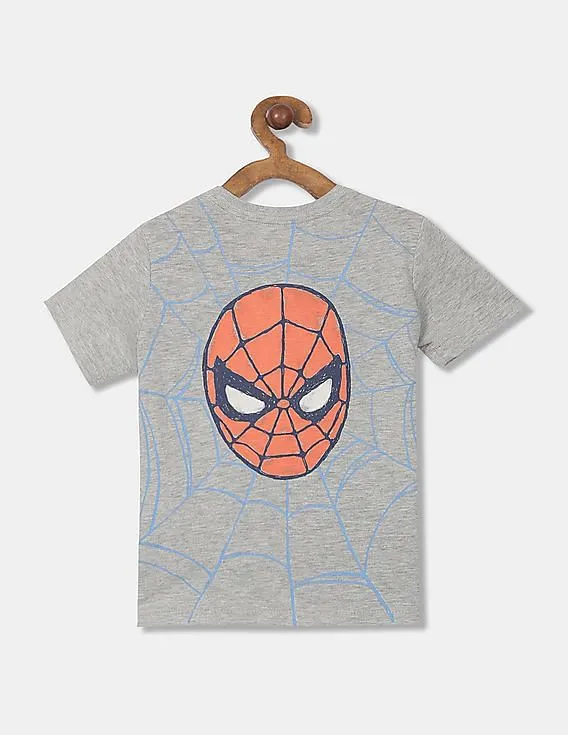 GAP Toddler Boy Grey Spider Man Print Heathered T-Shirt