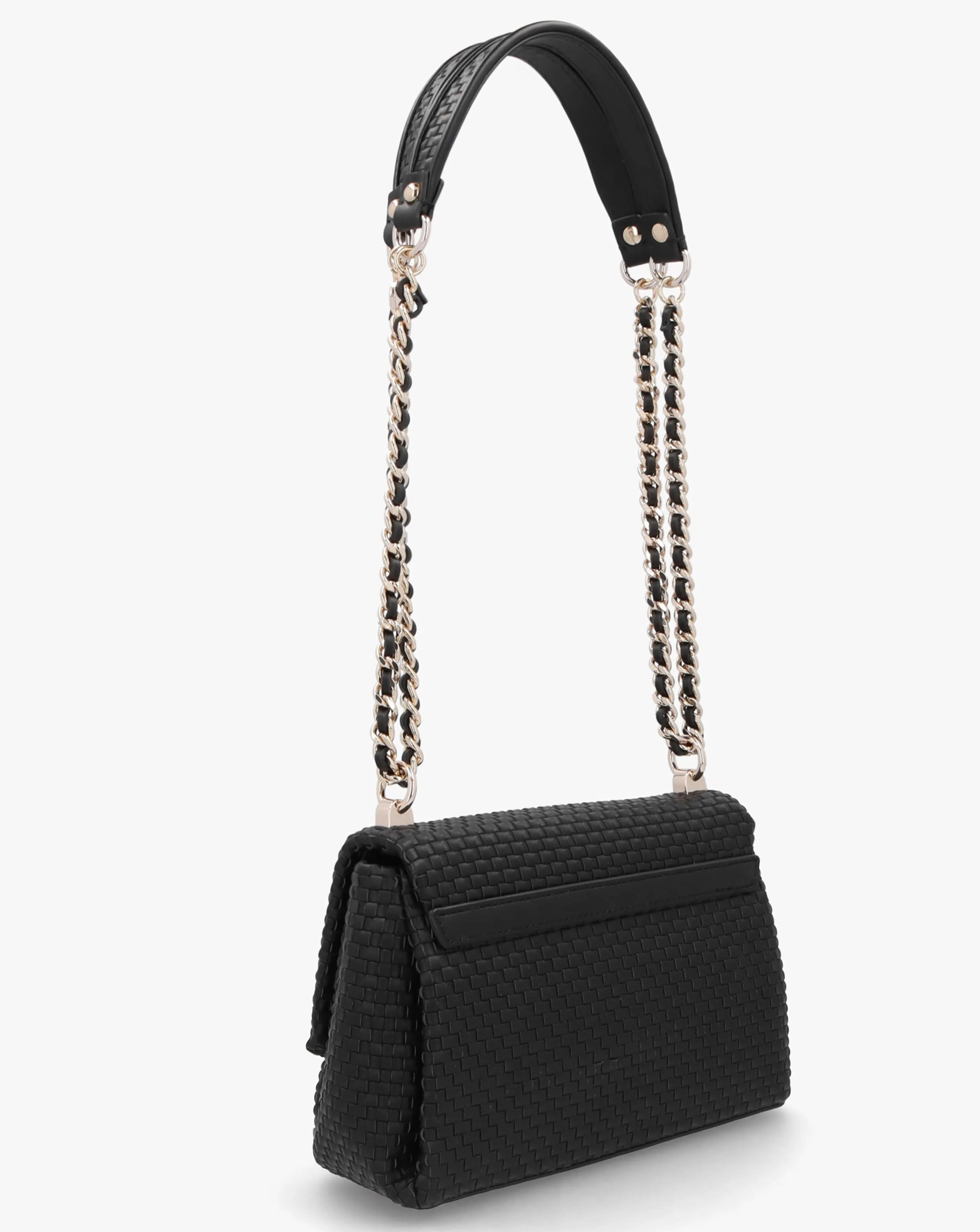 Guess Etel Woven Black Cross-Body Bag