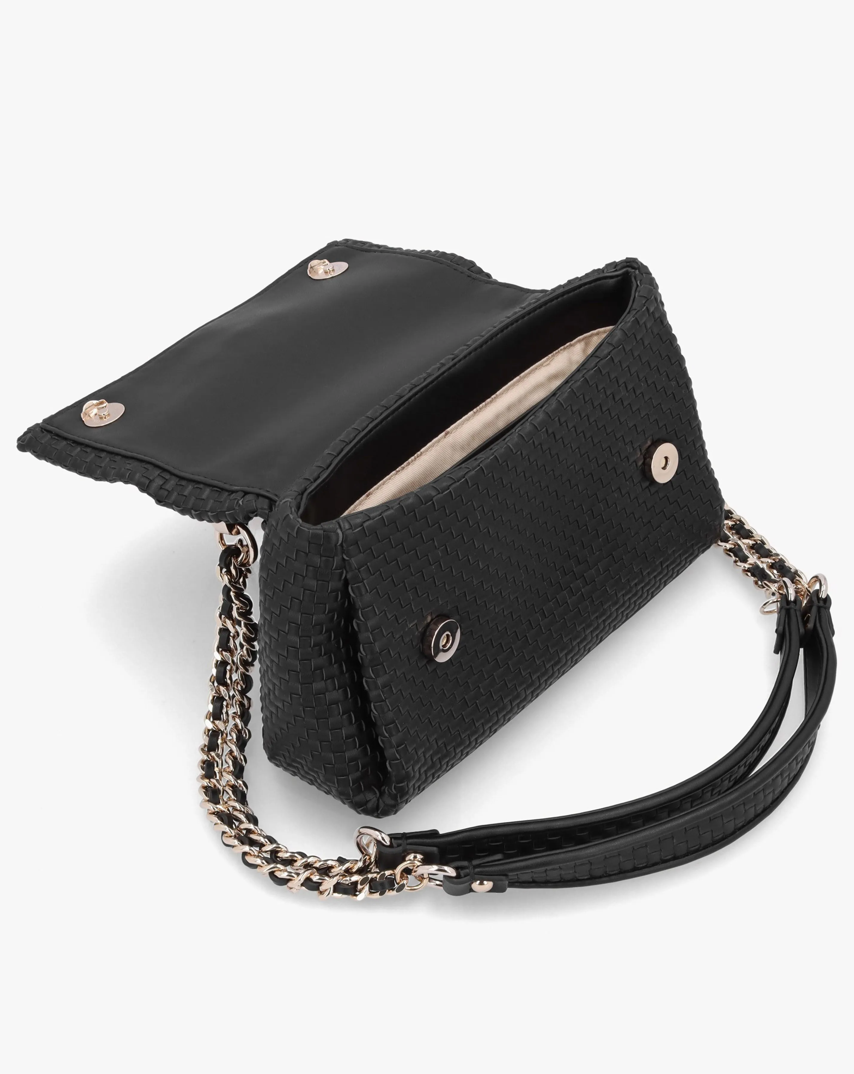 Guess Etel Woven Black Cross-Body Bag