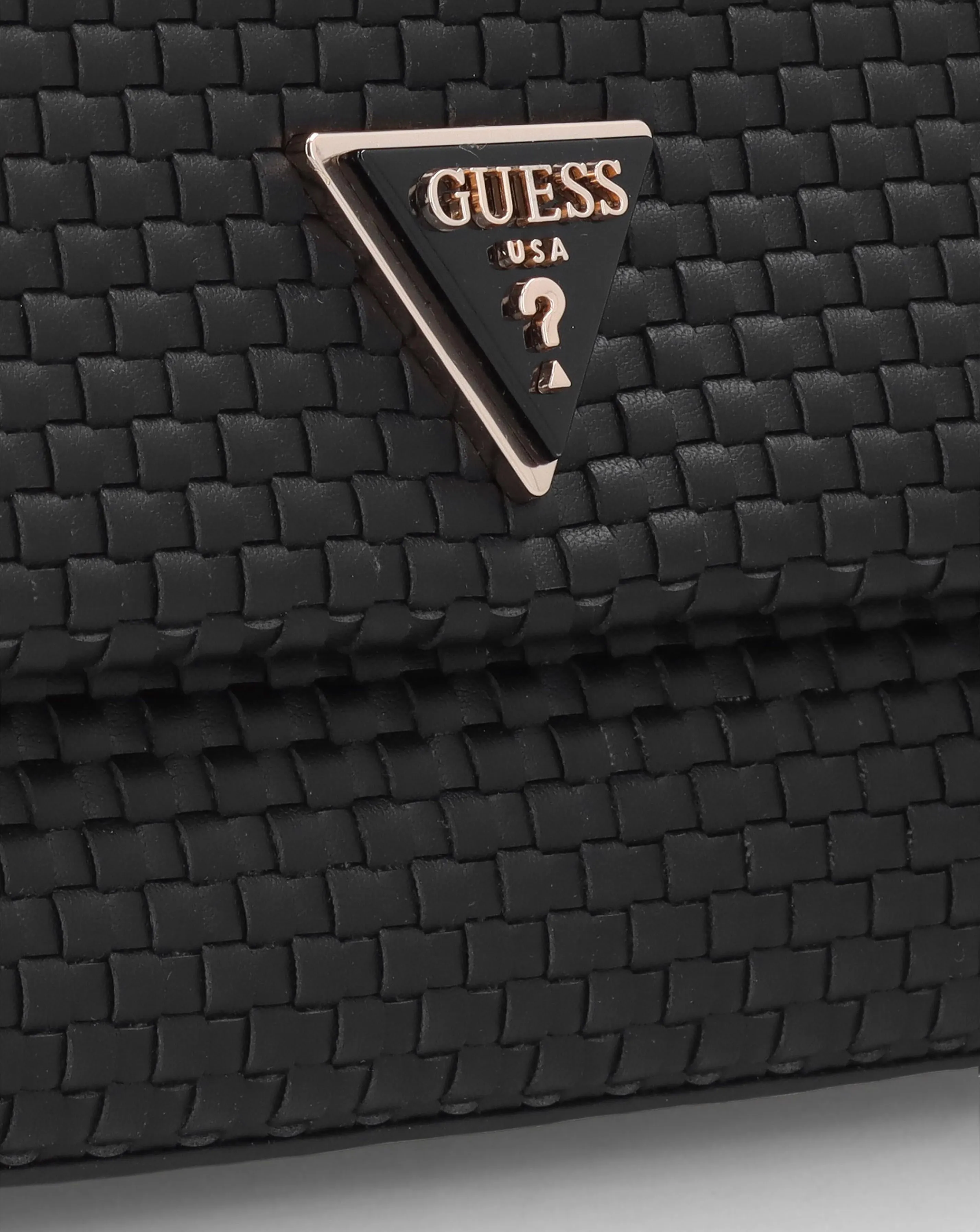 Guess Etel Woven Black Cross-Body Bag