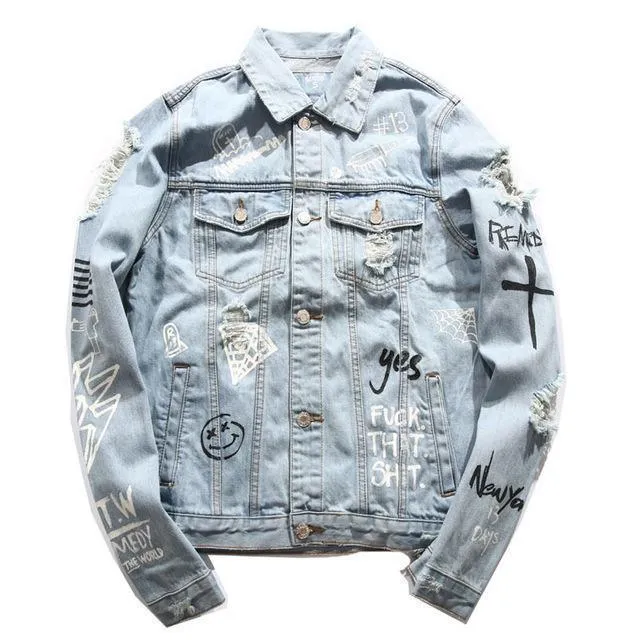 Hip Hop Denim Jacket For Men