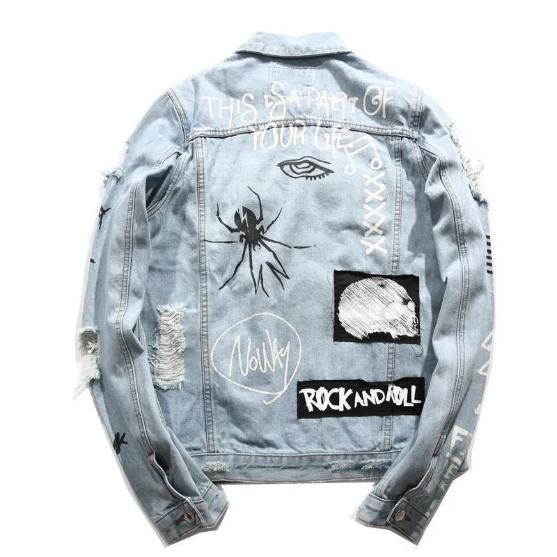 Hip Hop Denim Jacket For Men