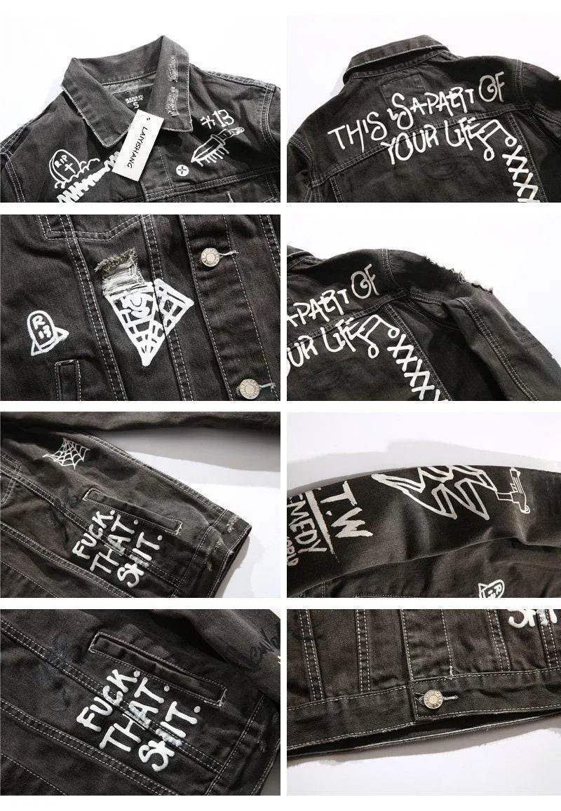 Hip Hop Denim Jacket For Men