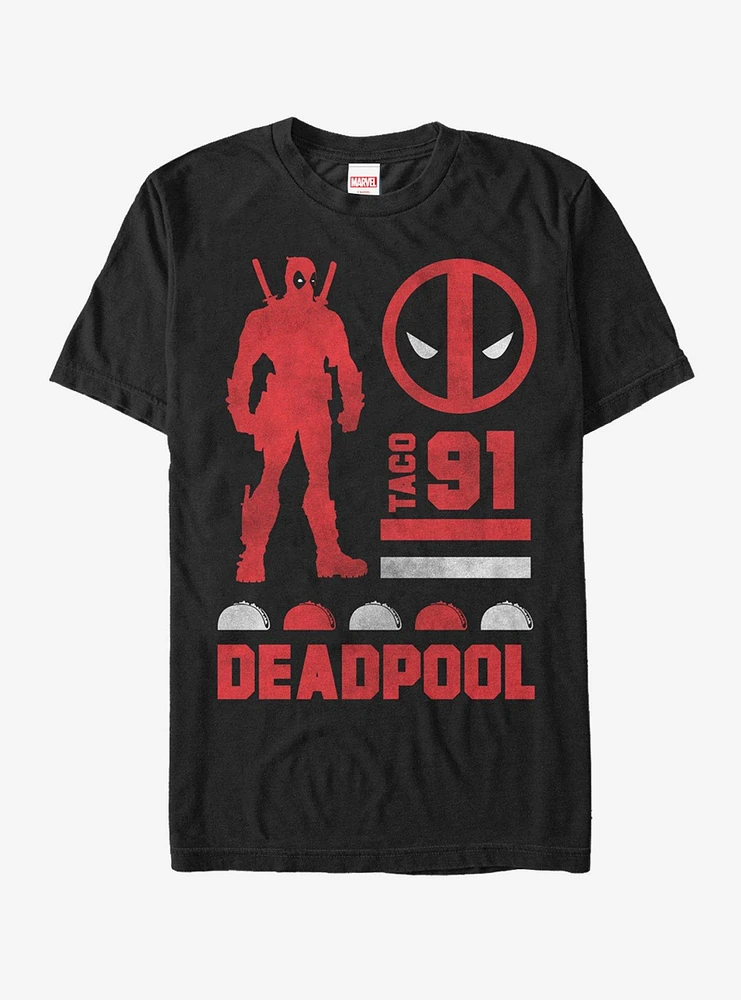 Hot Topic Marvel Deadpool Taco 91 T-Shirt