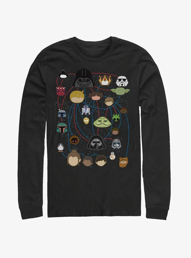 Hot Topic Star Wars Family Tree Long-Sleeve T-Shirt