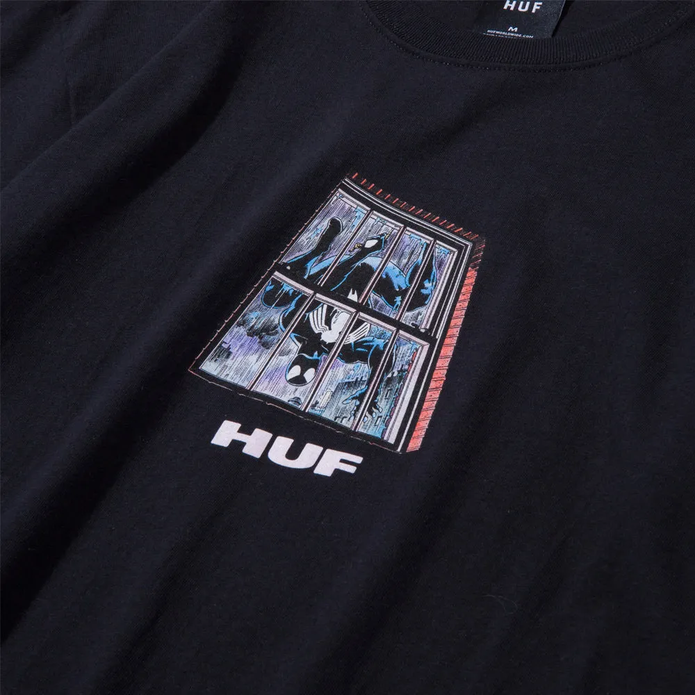 HUF X MARVEL COLLECTION BLACK SUIT SPIDER-MAN S/S TEE // BLACK