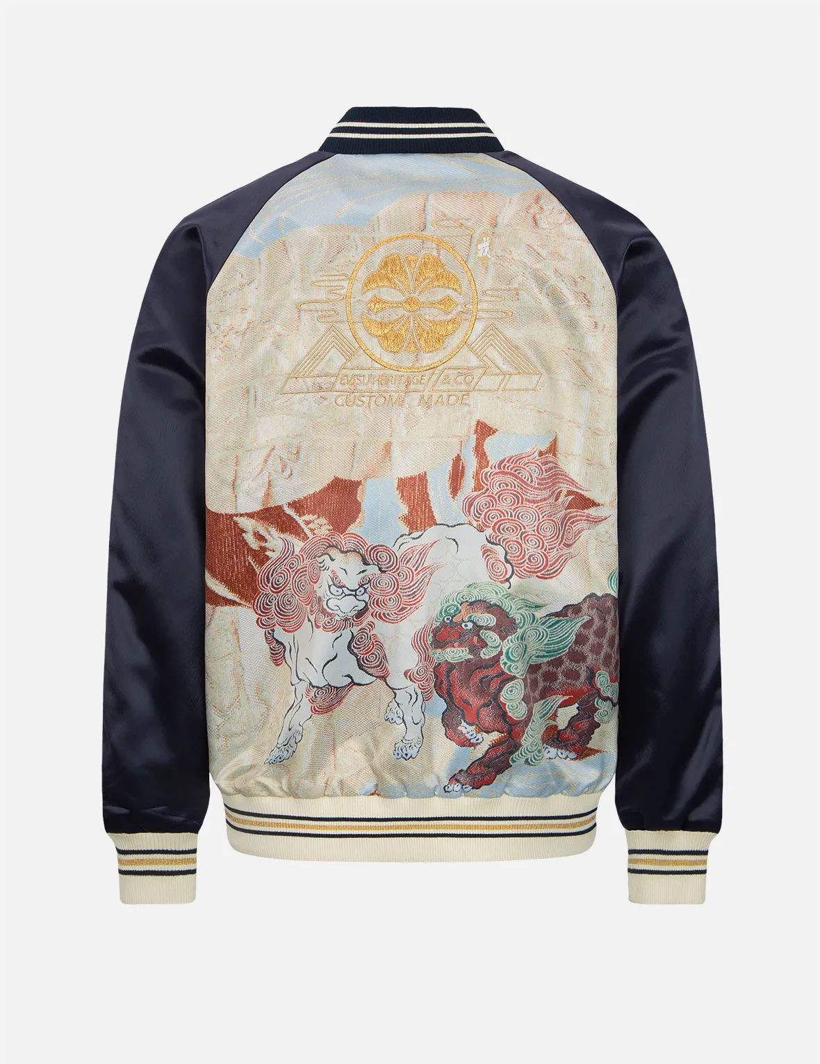 Komainu Brocade Pattern Print Souvenir Jacket