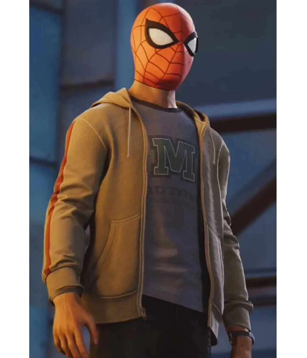 Miles Morales Spider-Man PS4 Gray Hoodie