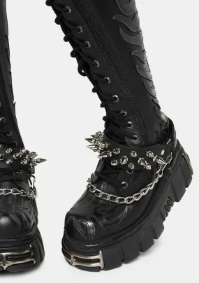 Mix Spiked Boot Straps Set-