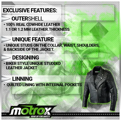 Motorcycle Leather Jacket Impressive Stud style 1.0