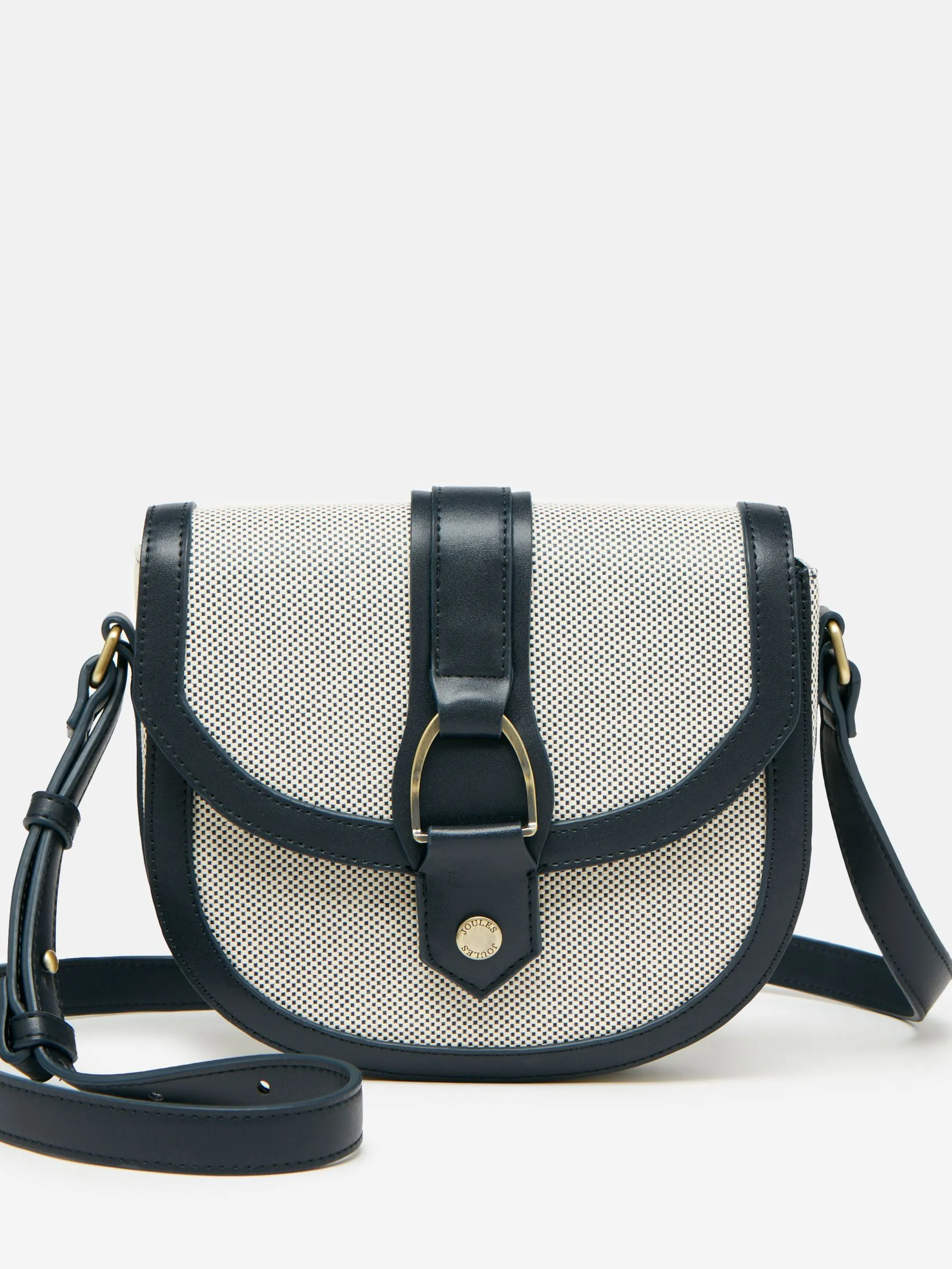 Navy Blue Canvas Cross Body Bag