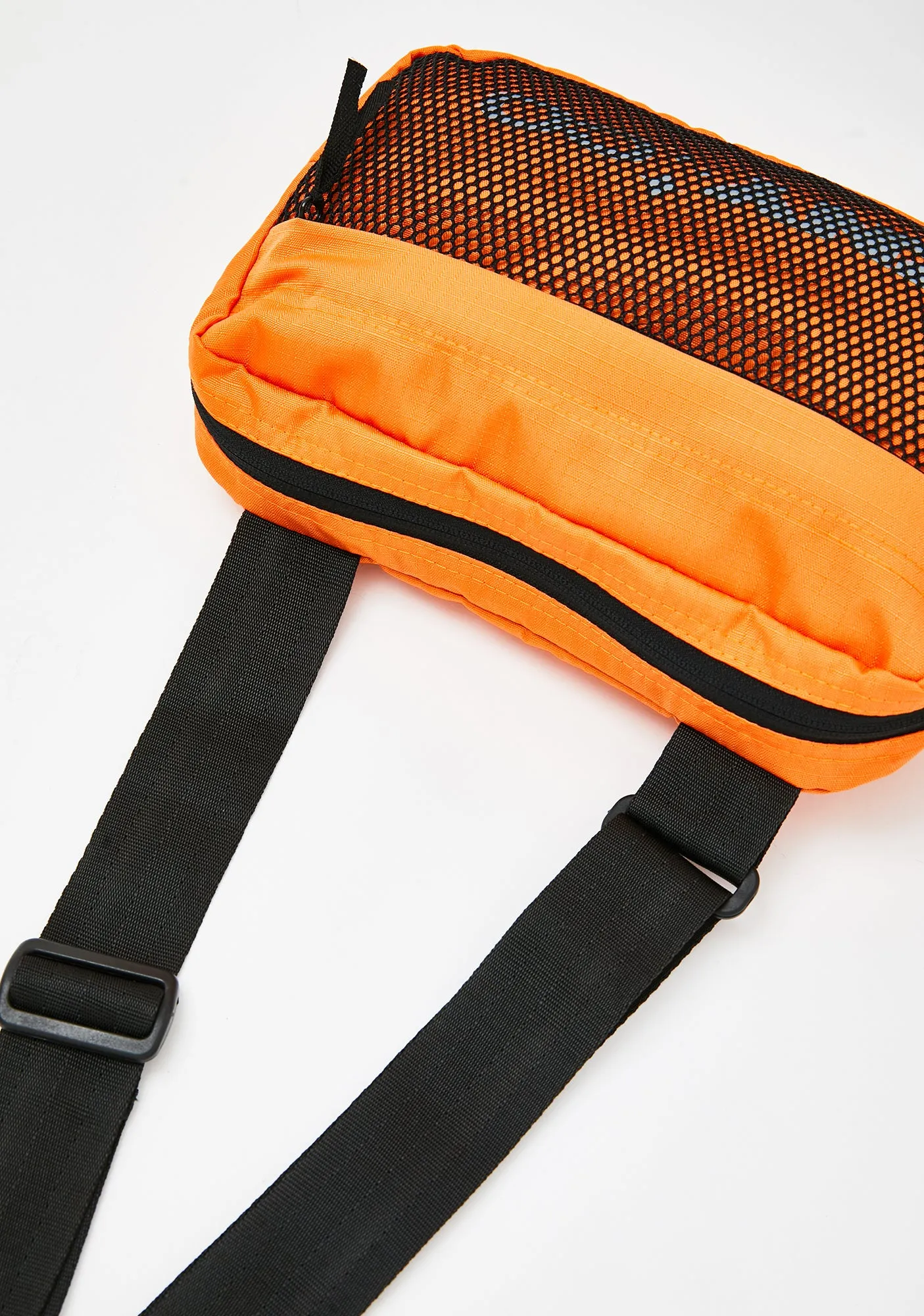 Neon Orange Mesh Shoulder Bag-