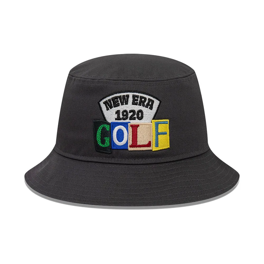 New Era Lettering Golf New Era Bucket Gris