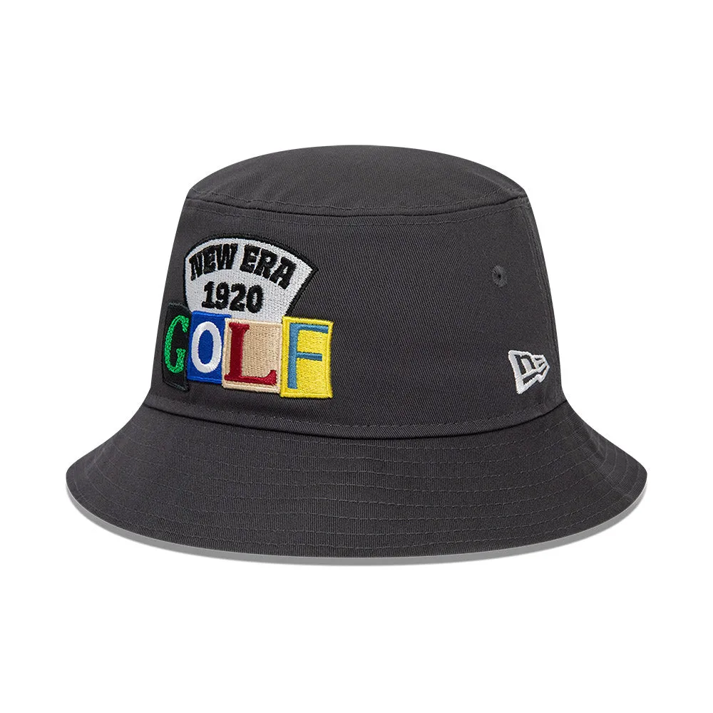 New Era Lettering Golf New Era Bucket Gris