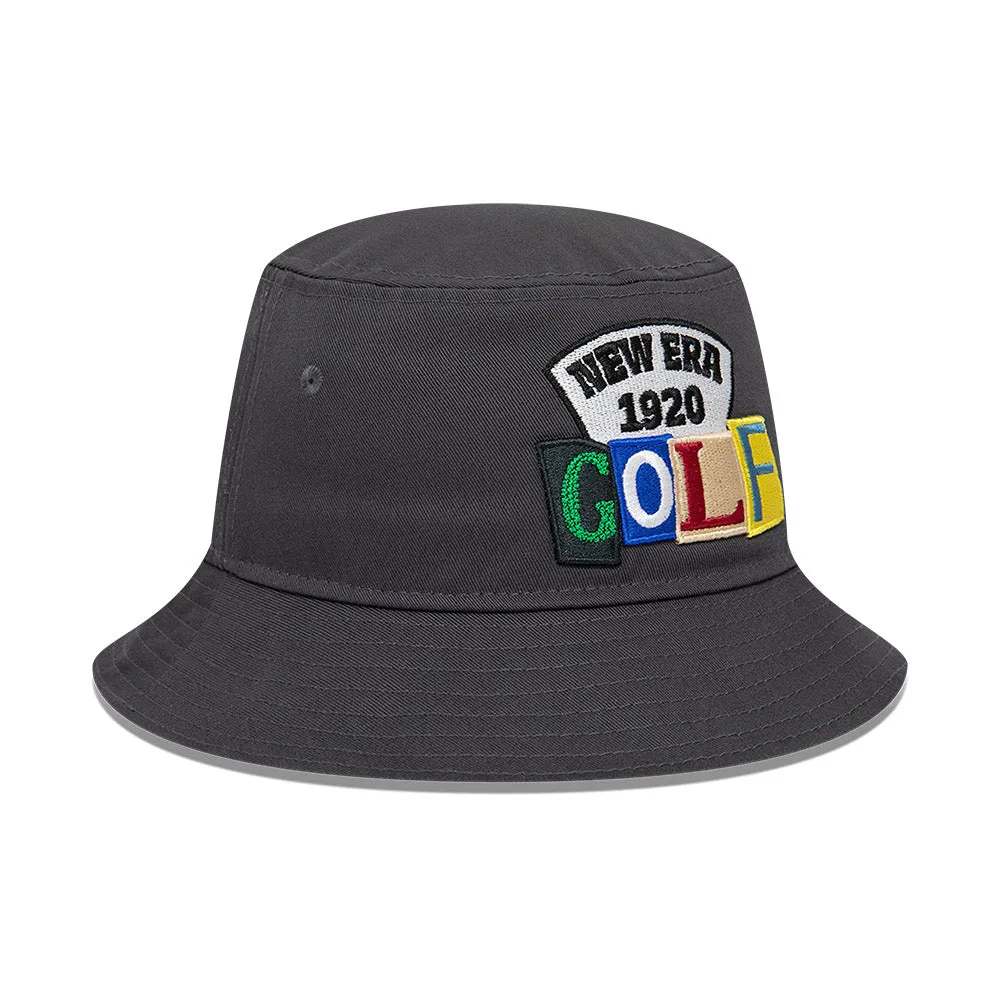 New Era Lettering Golf New Era Bucket Gris