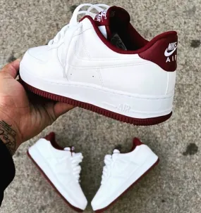 NIKE AIR FORCE 1 WHITE MAROON BOTTOM