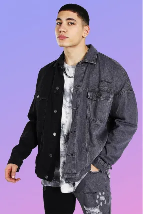 Oversized Man Official Splice Denim Jacket