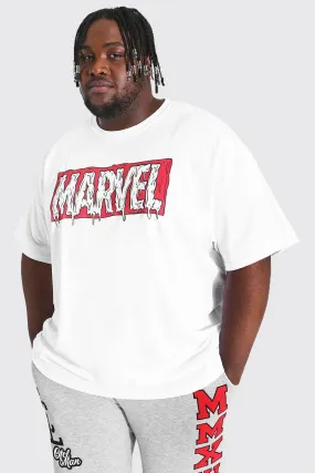 Plus Size Marvel Melt Logo License T-shirt | boohooMAN UK