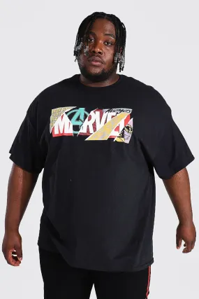 Plus Size Marvel Torn Logo License T-shirt | boohooMAN UK