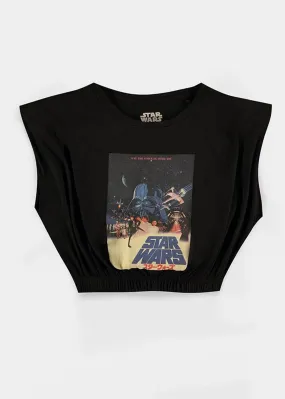 Retro Movies Women's Star Wars 80's Crop Top Black