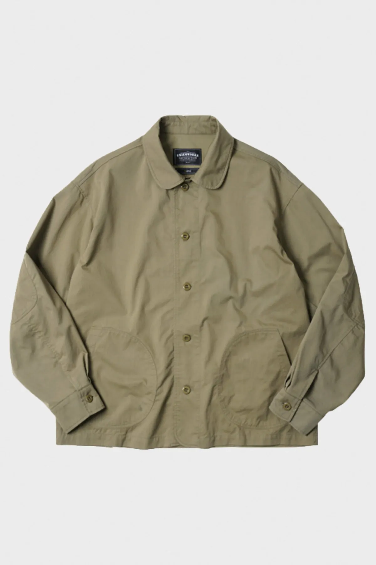 Round Patch Coverall Jacket - Khaki Beige