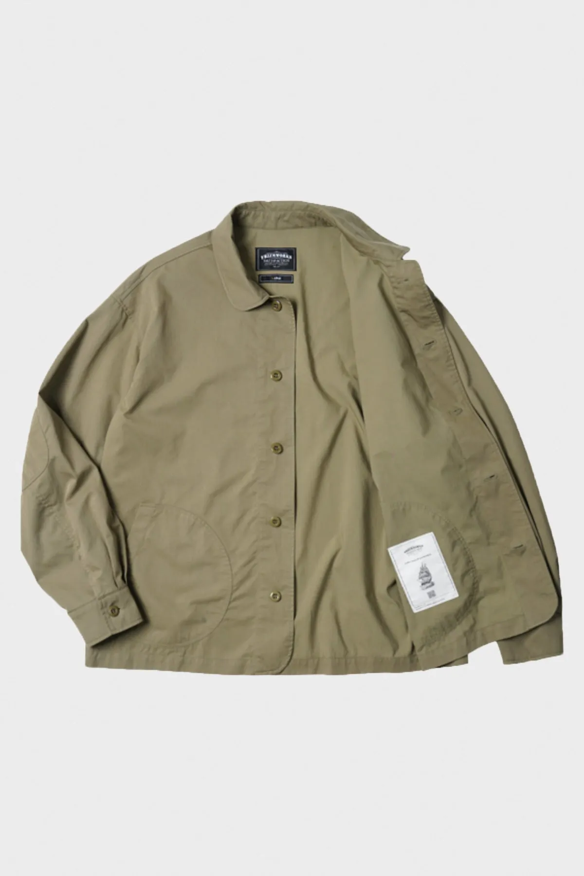 Round Patch Coverall Jacket - Khaki Beige