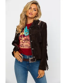 Scully Women's Boar Suede Beaded Fringe Jacket