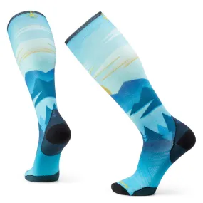 Smartwool Ski Zero Cushion Chasing Mountains Print Over The Calf Socks 2024