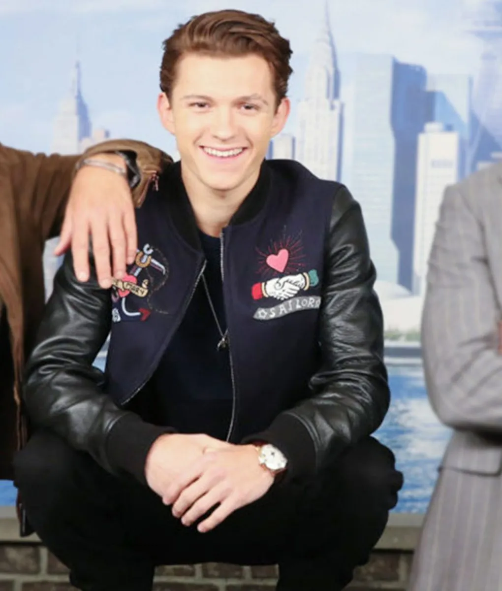 Spider-Man Homecoming NY Photocall Varsity Black Jacket