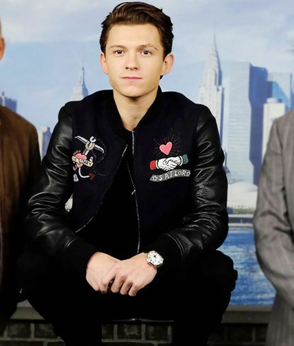 Spider-Man Homecoming NY Photocall Varsity Black Jacket