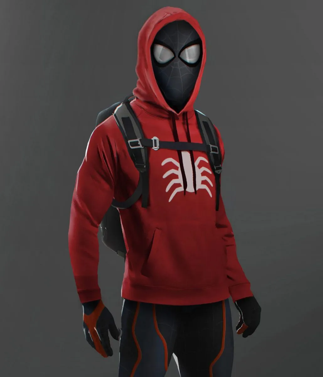 Spider-Man Miles Morales PS4 Fleece Red Hoodie