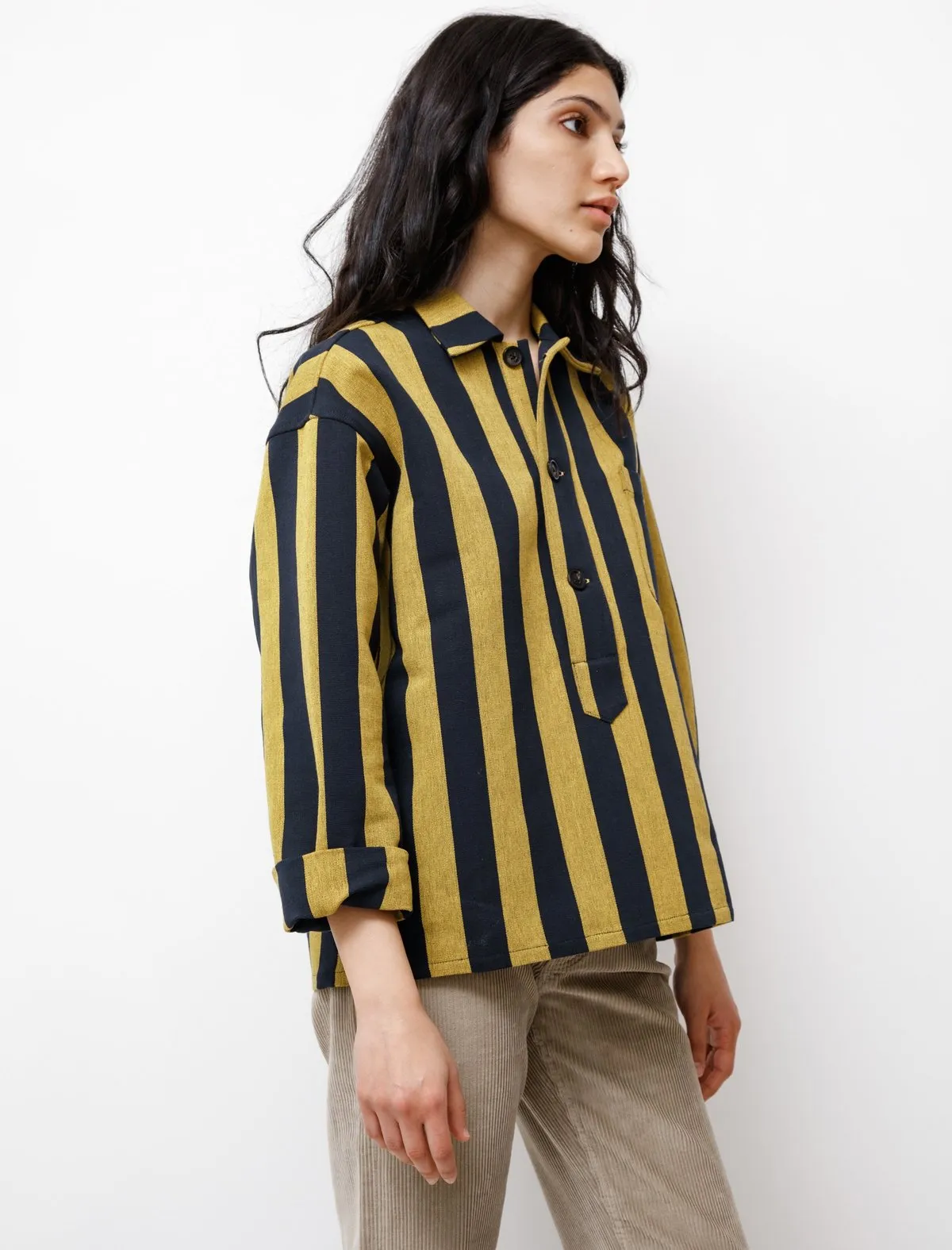 Unisex BODE Champlain Stripe Pullover - Yellow/Black