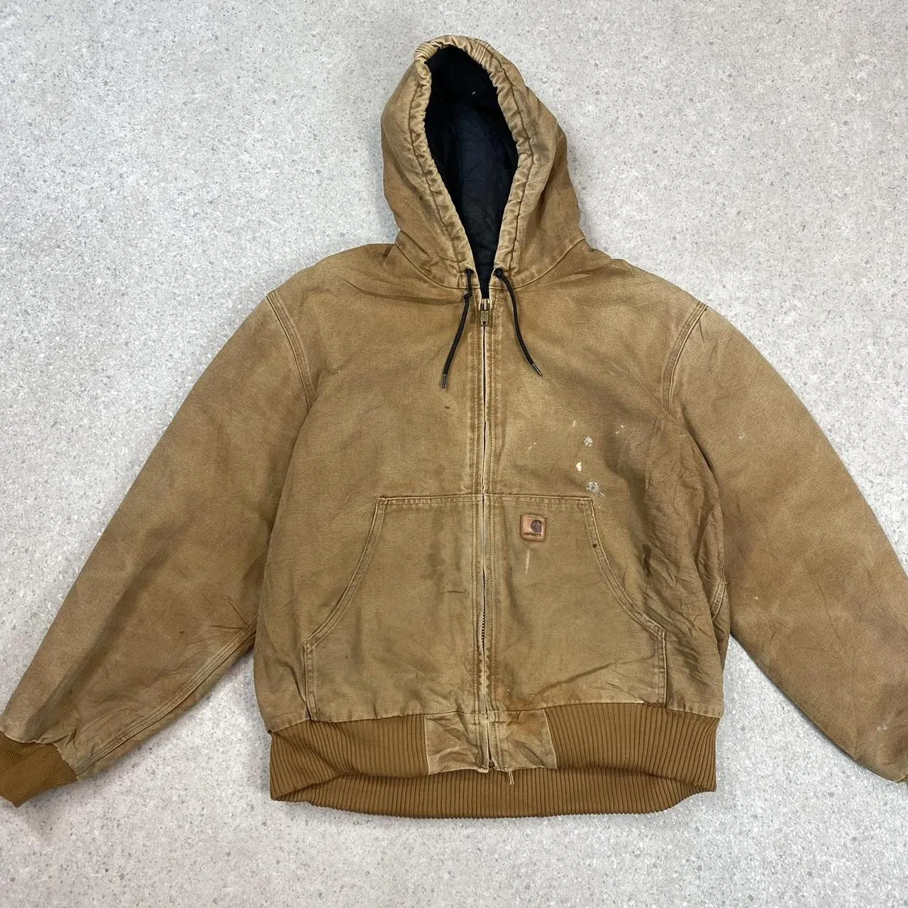 Vintage Carhartt Active Hooded Jacket tan large